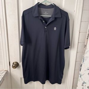 Greatness Wins Athletic Tech Short-Sleeve Performance Polo in Navy